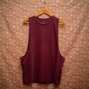 Burgundy Plain Tank Top Muscle Tee